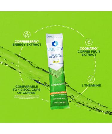 Liquid I.V. Yuzu Pineapple Energy Multiplier | Natural Caffeine | 42 Sticks (Pack of 3) - Buy Online on GoSupps.com