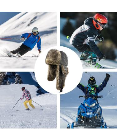 Winter Trapper Hat - Russian Faux Fur Ushanka Aviator Bomber for Men Women - Brown-3 Large-X-Large - Buy Online on GoSupps.com