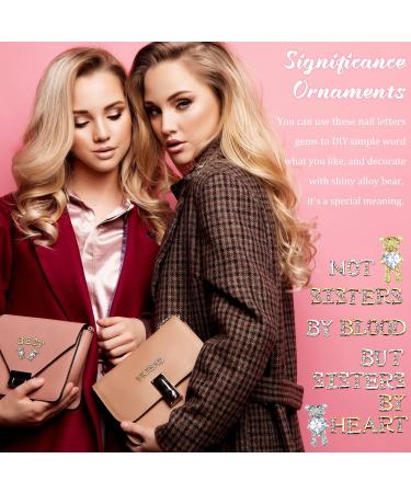 MTLEE 130 Pieces 3D Cute Bear Nail Charms - Crystal Rhinestones Nail Ornaments for DIY Nail Designs (Silver/Gold) - Buy Online on GoSupps.com