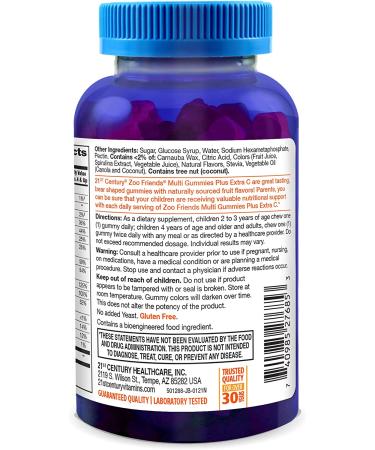 21st Century Zoo Friends Multi Gummies with Extra Vitamin C - 60 Count - Buy Online on GoSupps.com