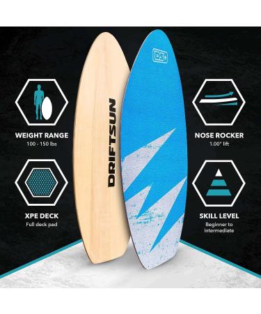 Driftsun Performance Wood Skim Board - 30 & 40 Inch, Non-Slip XPE Traction Pad, Lightweight & Durable Skimboard for All Skill Levels - Kids, Teens, Adults - Buy Online on GoSupps.com