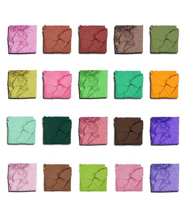 Colorful 20 Shade Eyeshadow Palette - Purple Green Pink & Brown - Matte & Shimmer Makeup for Women - International Shipping Available - Buy Online on GoSupps.com