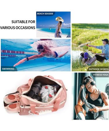 Wet Pocket Sports Gym Bag for Women and Men, Waterproof Shoulder Weekender Bag for Travel and Gym - Lightweight and Easy to Carry - S-Pink - Buy Online on GoSupps.com