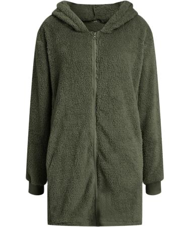 Hanxiulin Fleece Plush Jacket for Women | Warm Zipper Wool Jacket | Long Casual Winter Coat - Buy Online on GoSupps.com