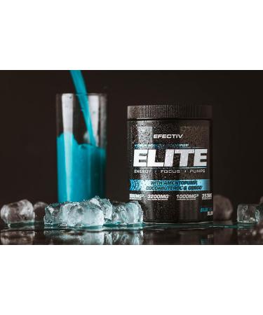 Efectiv Elite Pre Workout Intensifier 420g - Enhanced Energy, Focus & Pumps - Amentopump, Cocoabuterol, GBBGO - Blue Razz Slush - Buy Online on GoSupps.com