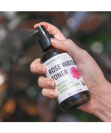 USDA Organic Rose Water Spray - 100% Pure Facial Toner & Hair Mist - Alcohol Free - 4 Oz - Buy Online on GoSupps.com