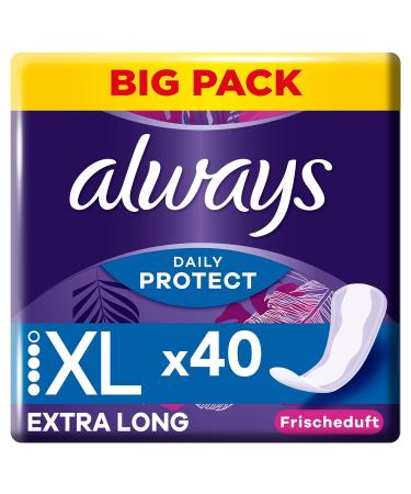 Always Dailies Protect Slip performances women extra long (40 tie) Big Pack with fresh fragrance breathable flexible 40 pieces (1 Pack) - Buy Online on GoSupps.com