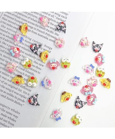 30PCS Kawaii Resin Nail Art Charms - Cute Animals & Sweet Candy 3D Decoration Set - Buy Online on GoSupps.com