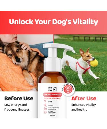 Dog Immunity Booster Drops - Vegan Formula with Vitamins, Antioxidants, and Mushroom Blend - 200ml - Buy Online on GoSupps.com