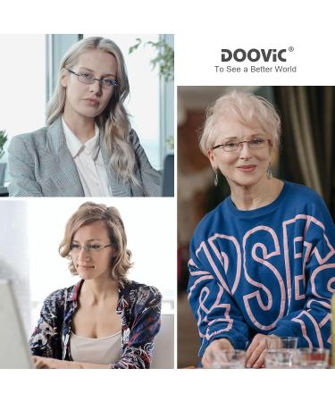 DOOViC 3 Pack Rimless Reading Glasses for Women - Lightweight Blue Light Blocking Readers Elegant Tinted Edge 2.00 Strength 3 Colors - Buy Online on GoSupps.com