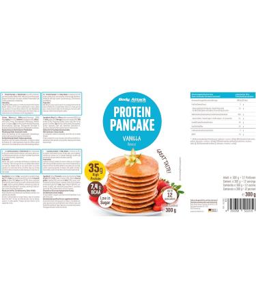 Body Attack Protein Pancake Mix - Vanilla | 35% Protein Low Sugar & Fat | 24 Fluffy Pancakes in 5 Minutes - 2x300g Pack - Buy Online on GoSupps.com