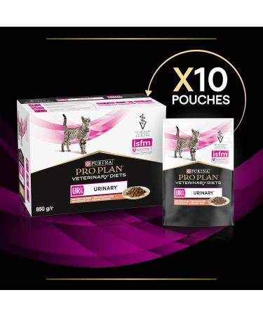Pro Plan Veterinary Diets UR Urinary Wet Cat Food Salmon 10x85g Salmon 85 g (Pack of 1) - Buy Online on GoSupps.com