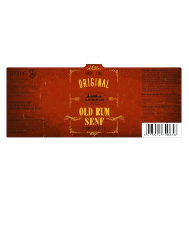 Buy Altenburger Original Old Rum Mustard (200ml) - Piquant-Fruity Medium-Sharp Mustard with Spicy Apple Chutney & Rum - International Shipping Available - Buy Online on GoSupps.com