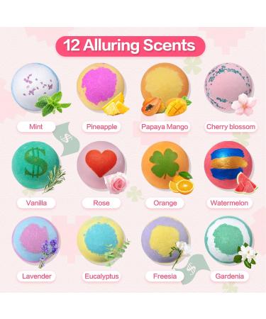 Premium Bath Bombs - 12 Pcs Relaxation Gift Set for Women | Spa Bathing Balls for Girlfriend Mother & Kids | Ideal Advent Calendar & Birthday Present - Buy Online on GoSupps.com