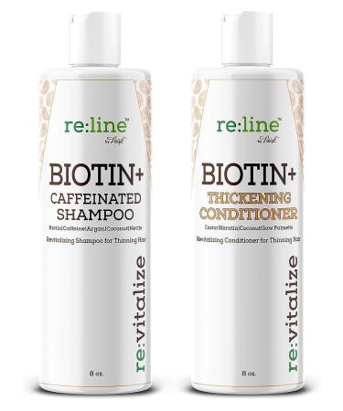 Biotin DHT Blocker Shampoo and Conditioner for Hair Growth - Caffeine Infused Formula for Men and Women - Hair Loss Treatment Shampoo and Conditioner Set - Volumizing and Thickening Formula - Buy Online on GoSupps.com