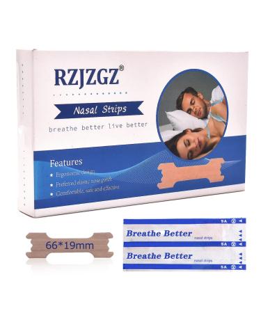 RZJZGZ 120 Pcs Upgraded Anti Snoring Nasal Strips Large Breathe Better Good Sleeping Nasal Pads (120 PCS 66x19mm) 120 Pcs 66x19mm
