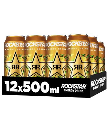 Rockstar Energy Drink Tropical Orange Passion Fruit - Caffeinated Soft Drink (12 x 500ml) | Boost Your Energy - International Shipping Available - Buy Online on GoSupps.com