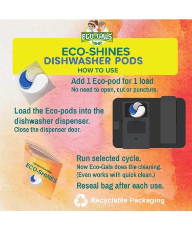 Eco-Shines Dishwasher Detergent Pods - 3 in 1 Power for Sparkling Clean Dishes | International Shipping Available - Buy Online on GoSupps.com