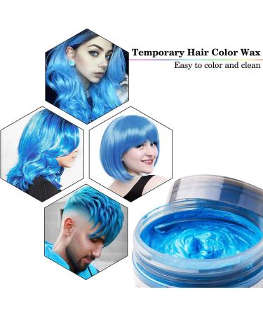 Bituforu Wax Temporary Blue Purple 4 23 Ounces Hair Dye for Party Cosplay & Halloween Blue and purple - Buy Online on GoSupps.com
