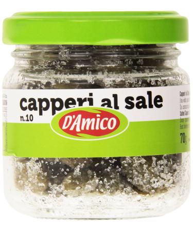 D'Amico Capperi al Sale Salted Capers Glass 70g Capers