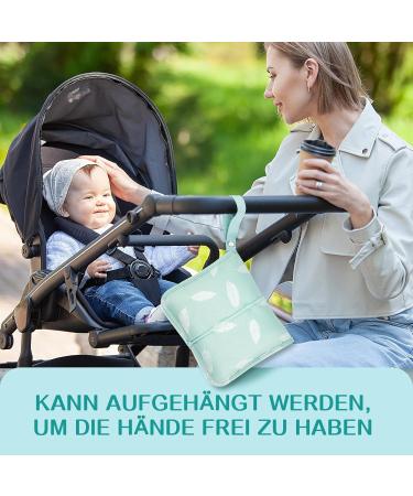 Nesritoy Baby Diaper Bag with Diaper Pad | Spacious & Compact Diaper Bag for On-the-Go (22x18cm) - Mint Color - Buy Online on GoSupps.com
