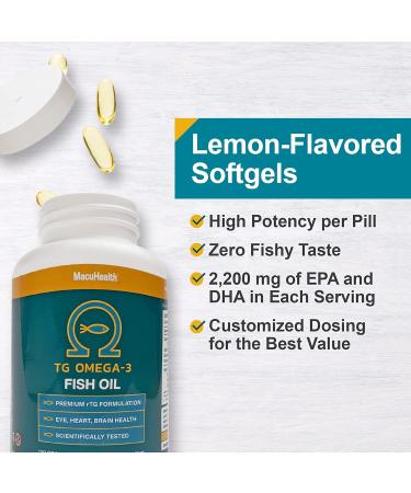 Macuhealth Triple Carotenoid Formula - Eye Vitamins for Adults 90 Softgels (3-Month Supply) + Omega 3 Fish Oil - 1100mg DHA 1100mg EPA Triglyceride Formula 120 Softgels for Overall Wellness - Buy Online on GoSupps.com