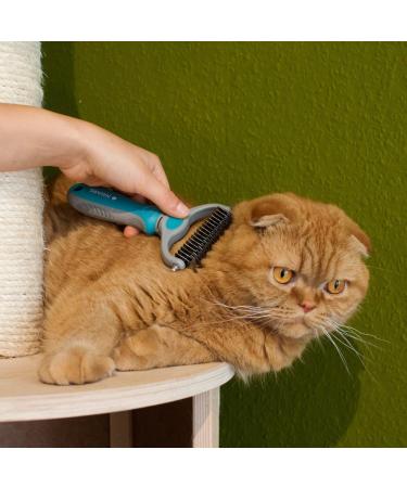 Navaris Pet Fur Dematting Comb - Undercoat Remover and Deshedding Tool for Dogs and Cats - Suitable for Small to Large Pets - Long or Short Hair - Style 2 - Buy Online on GoSupps.com