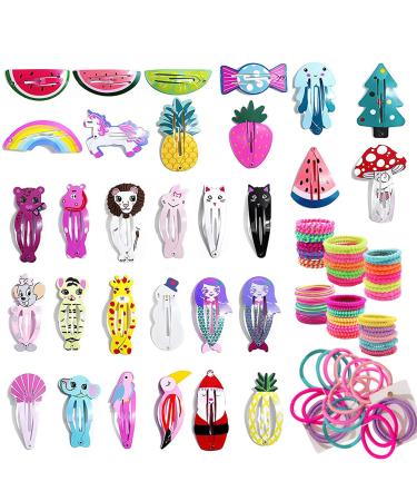 130 pieces of hair clips and hair gums hair clips girl baby hair clips hair tie girls hair clips children hair accessories set with animal clips hair clips hair tie for small children