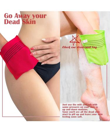 Etreetowel Anti-Shrink Korean Exfoliating Bath Washcloths Mitts 6-Pack - Premium Viscose Rayon Body Scrub Gloves - Buy Online on GoSupps.com