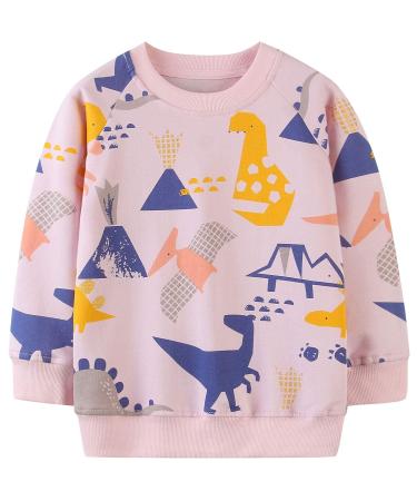 Girls Sweatshirt for Kids Cotton Top Casual Jumper Girl T Shirt Toddler Clothes Long Sleeve Pullover Age 1-12 Years 1-2 Years Dinosaur