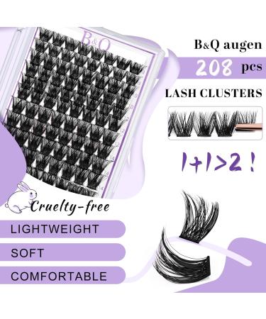 Lash Clusters 208 PCS Individual Eyelash Extensions D-8-16MM B05 Wispy Soft Comfortable Band False Lashes - DIY Lash Kit B05+B05 - Buy Online on GoSupps.com