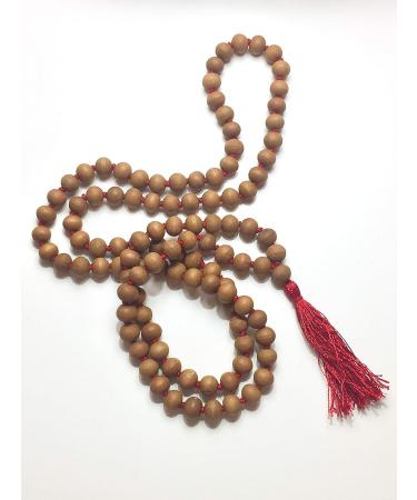 CMEI Sandalwood 108+1 8mm Tibetan Mala Necklace with Red Tassel for Meditation and Yoga - Buy Online on GoSupps.com