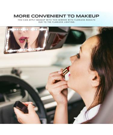 Espejo de Tocador con Visera Solar para Autom vil Recargable - 60 LED, 3 Modos de Luz - Negro - Buy Online on GoSupps.com