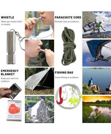 Lixada 18-in-1 Survival Kit | Emergency Survival Gear for Hiking Camping & Outdoor Adventures - Buy Online on GoSupps.com