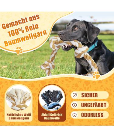 GaiusiKaisa Dog Rope Toy - Extra Large Indestructible 100% Cotton - Perfect for Aggressive Chewers Tug of War for Large & Medium Dogs - 74cm & 58cm - Buy Online on GoSupps.com