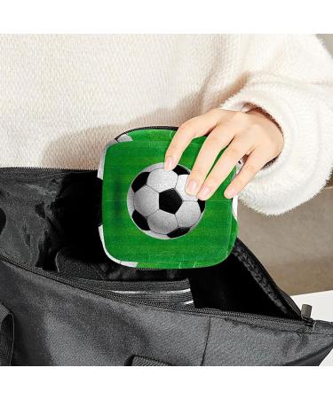 Period Bag Sanitary Napkin Storage & Travel Makeup Pouch - Football & Green - Buy Online on GoSupps.com
