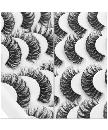 KOUSEI Russian-C False Eyelashes - 3D Volume Faux Mink, Dramatic & Fluffy - 10 Pairs - Buy Online on GoSupps.com