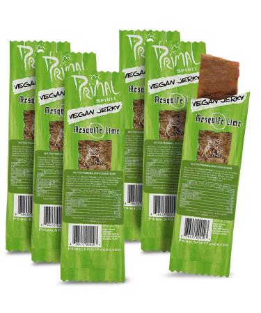 Primal Spirit Foods Primal Spirit Meatless Vegan Strips - High Energy High Protein Non-GMO 93% Fat Free Snacks Vegan Jerky - 28g 1 Pack Mesquite Lime Flavour
