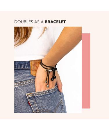 Pulleez Plus Sliding Ponytail Holder Set - 4 Pack Acrylic Charm Hair Ties (2 Brown/2 Black) - Buy Online on GoSupps.com