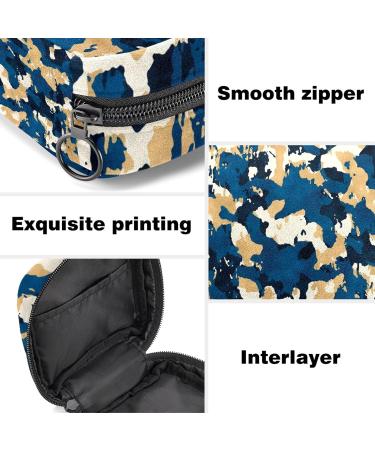 Blue Khaki Camo Sanitary Napkin Storage Bag | Portable Period Kit Pad Pouch for Women & Teens - Color 4 - Buy Online on GoSupps.com