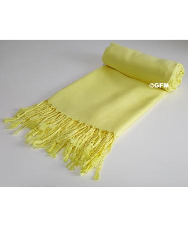 GFM Smooth Shiny Surface Pashmina Style Scarf - Light Yellow - Buy Online on GoSupps.com