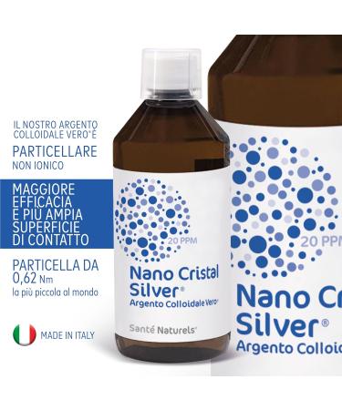 SANTE' NATURELS Nano Cristal Silver Colloidal Silver Vero 20 ppm 500ml The only one with scientific publication The best product in Europe from the colloidal scientific laboratory - Buy Online on GoSupps.com