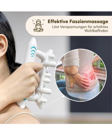 Fascia Purava Massage Device - Ergonomic Safety-Tested Fascia Blaster - Optimal Massage Tool (18.2x7.5x2.5 cm) - White - International Shipping Available - Buy Online on GoSupps.com
