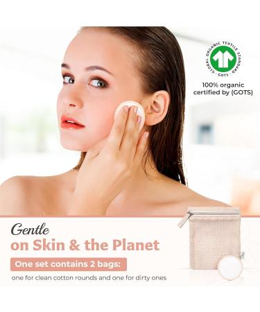 Buy Sika Natural 100% Organic Reusable Round Makeup Removing Pads - 12 Count + 2 Bags | Eco-Friendly & Sustainable - Buy Online on GoSupps.com