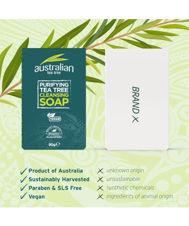 Australian Tea Tree Cleansing Soap 90g | Natural Skin Care | International Shipping Available - Buy Online on GoSupps.com