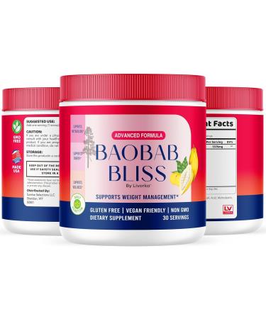 LIVORKA Baobab Bliss All Natural Fiber Organic Fruit Powder Supplement 60 Servings for 2 Months (Pack of 2) - Buy Online on GoSupps.com