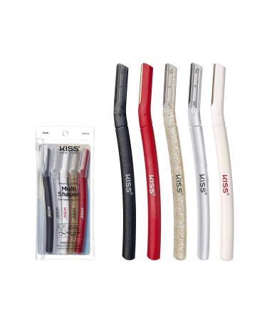 Kiss New York Eyebrow Razor Trimmer Facial Hair Shaper Remover, Multipurpose Exfoliating Dermaplaning Dermaplane Shaving Tools for Men & Women 5 Count