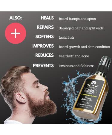 Premium Beard Conditioning Oil for Men s Skincare 50ml Made with Natural Jojoba Oil Beard Growth Oil Softens Smooths & Strengthens with Lemongrass Formula - Buy Online on GoSupps.com