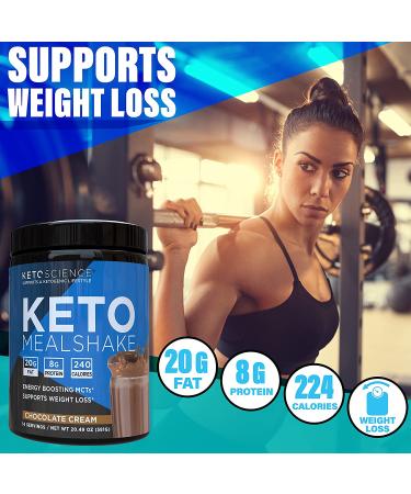 Keto Science Chocolate Cream Ketogenic Meal Shake - Energy Boosting MCTs - Supports Weight Loss - 28 Servings, 1.28 lb (Pack of 2) - Keto & Paleo Friendly - Buy Online on GoSupps.com