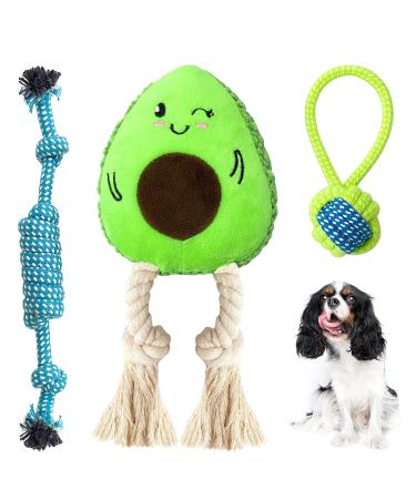 SQinor dog toys plush plush interactive stable toy for large little dog and puppy - cuddly toy for dogs (avocado dog toy set)